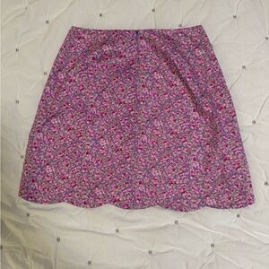 Lilly Pulitzer “Little Pansy” Purple and Pink Floral A-Line Skirt, Size 6.